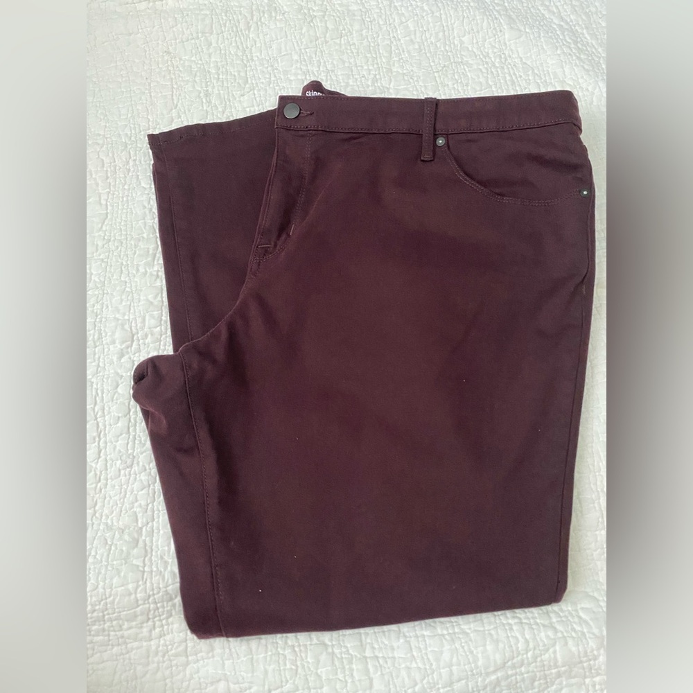 Ava & Viv Burgundy Skinny Pants - 26W